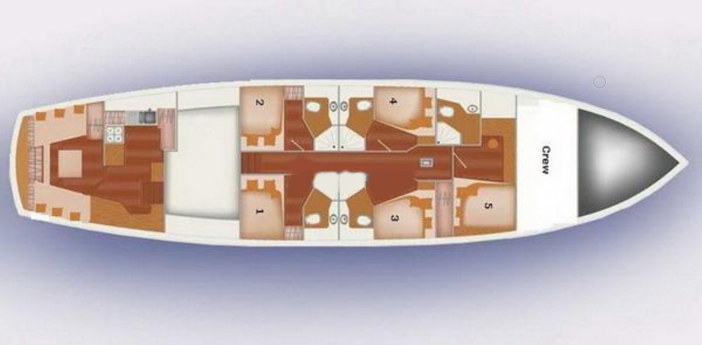 Air-conditioned Gulet My CeMila 4 cabins 8 people weekly boat for charter