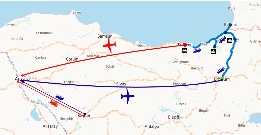 kayseri cikisli ucakli karadeniz deluxe turu 5 gun baytatil